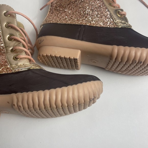 Avanti kids rose pink/brown Glitter Duck Boots size 2 - Picture 6 of 13